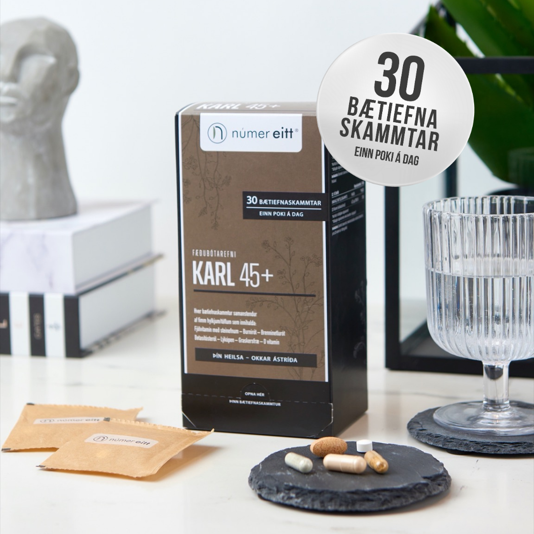 KARL 45+ | Fimm bætiefni fyrir hvern dag | 30 dagskammtar