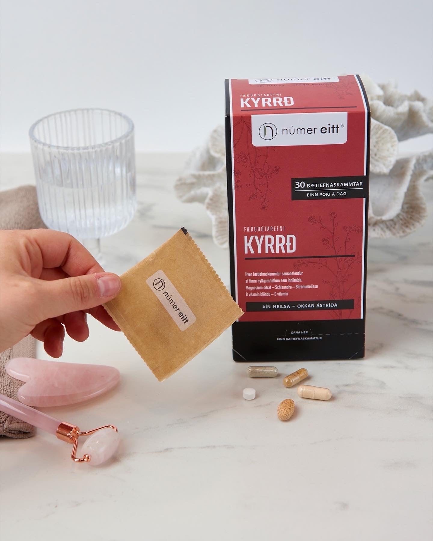 KYRRÐ | Fimm bætiefni fyrir hvern dag | 30 dagskammtar