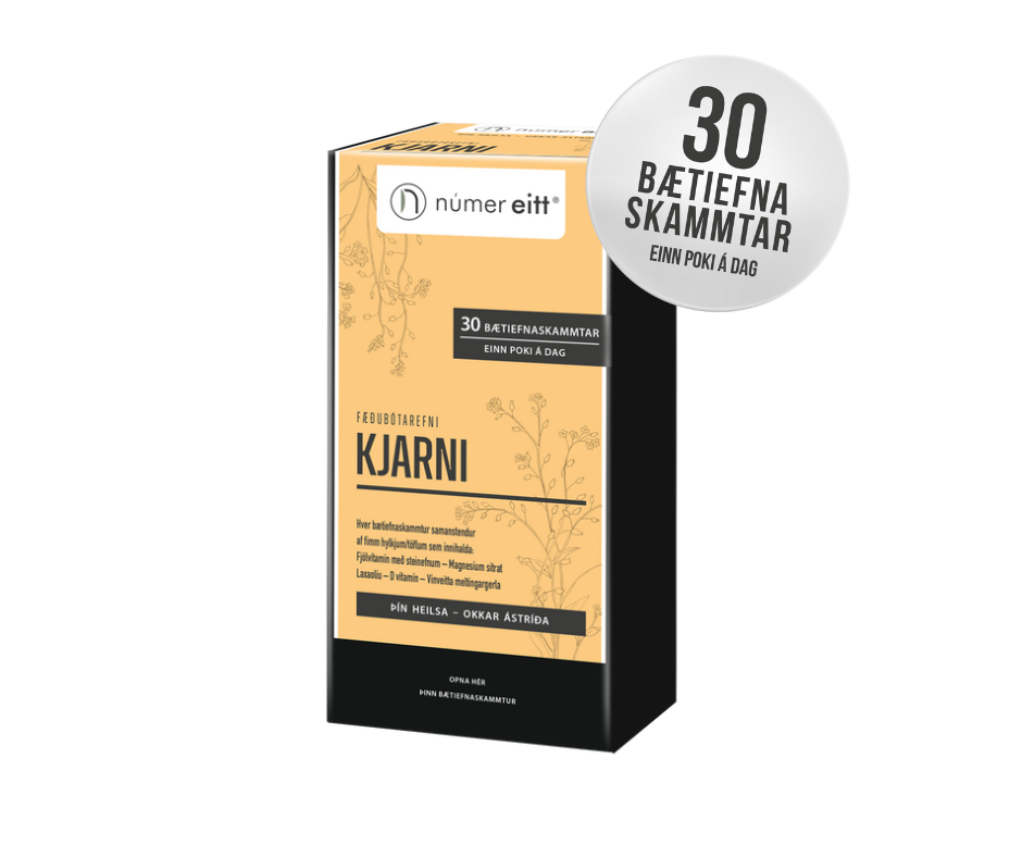 KJARNI | Fimm bætiefni fyrir hvern dag | 30 dagskammtar
