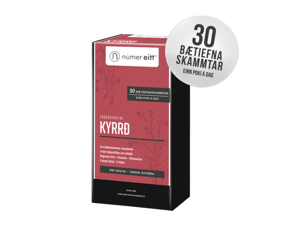 KYRRÐ | Fimm bætiefni fyrir hvern dag | 30 dagskammtar