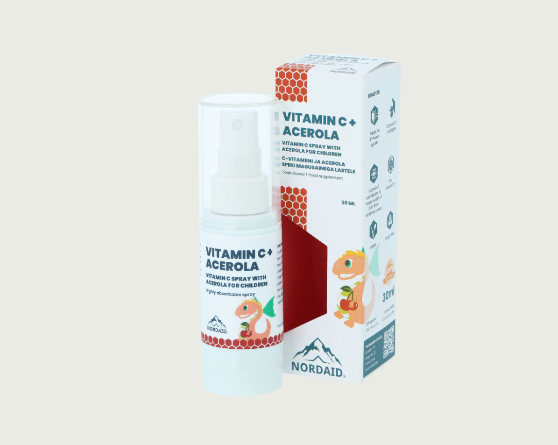 Vítamín C + Acerola | Fyrir 3 ára og eldri | 200 úðar | 30 ml