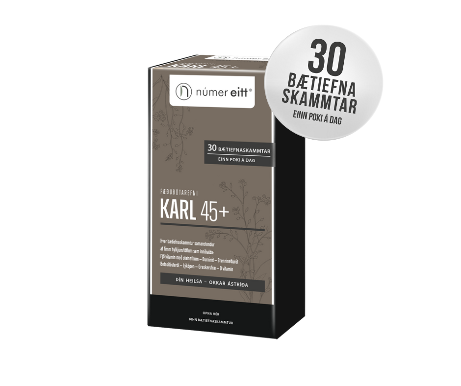 KARL 45+ | Fimm bætiefni fyrir hvern dag | 30 dagskammtar