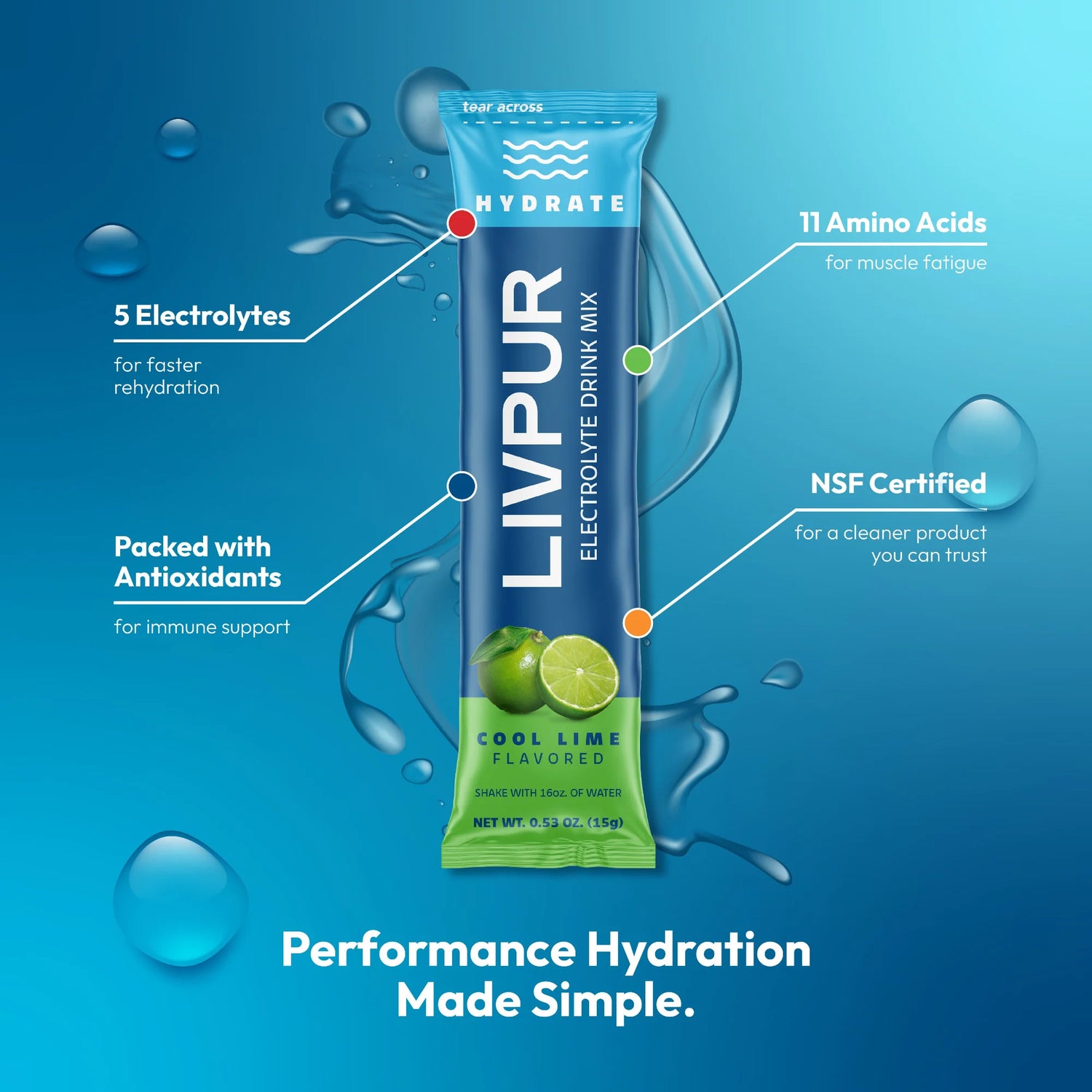 Hydrate electolytes | Cool Lime | 15 bréf