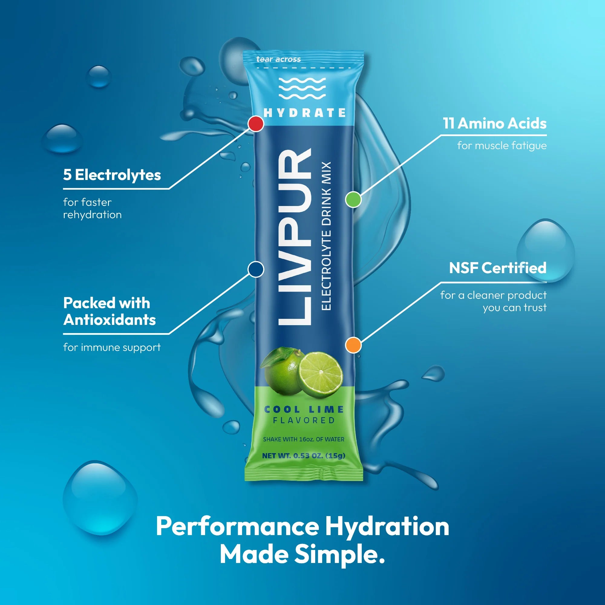 Hydrate electolytes | Cool Lime | 15 bréf